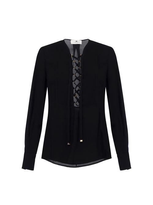 Camicia in georgette c/lacci nera Elisabetta Franchi | CA00351E2110